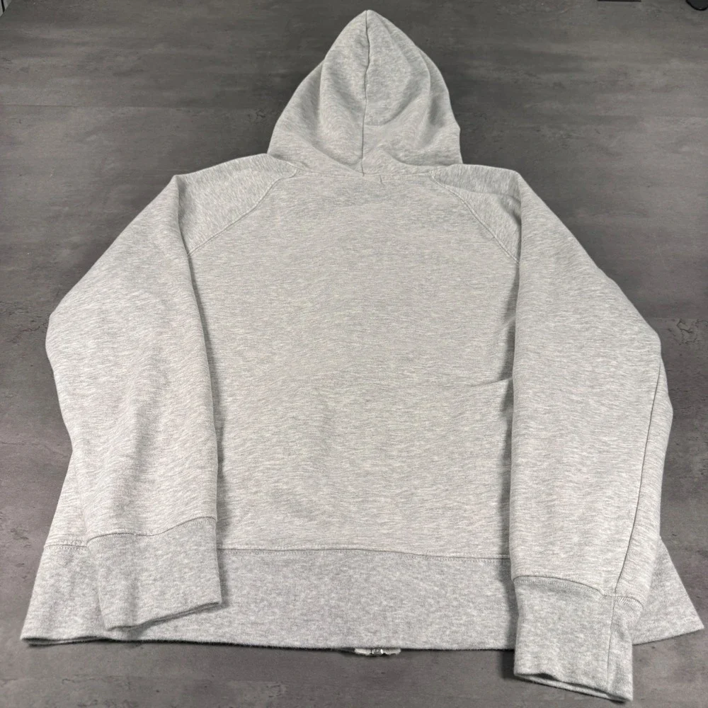 Gap Zip Up Hoodie XL Gray Wine Paisley Logo‎ Fleece Raglan Sweatshirt Babydoll